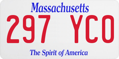 MA license plate 297YC0