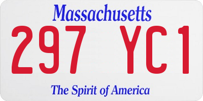 MA license plate 297YC1