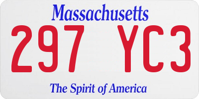 MA license plate 297YC3