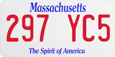 MA license plate 297YC5