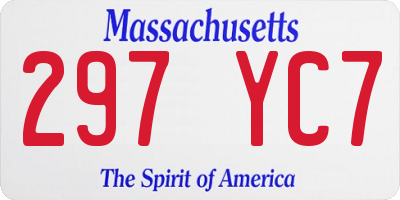 MA license plate 297YC7