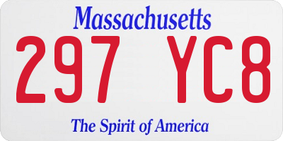MA license plate 297YC8