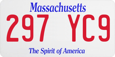 MA license plate 297YC9