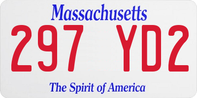 MA license plate 297YD2