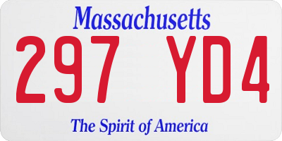 MA license plate 297YD4