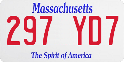 MA license plate 297YD7