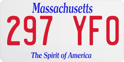 MA license plate 297YF0