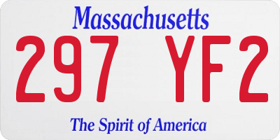 MA license plate 297YF2