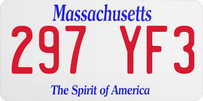 MA license plate 297YF3