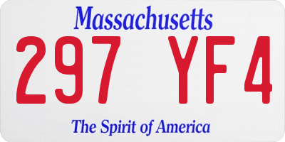 MA license plate 297YF4