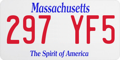 MA license plate 297YF5