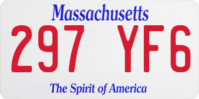 MA license plate 297YF6