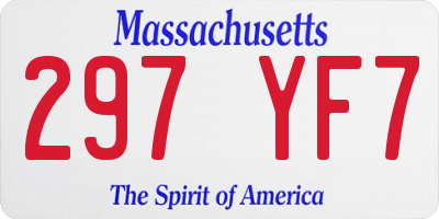 MA license plate 297YF7