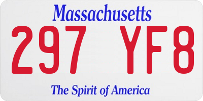 MA license plate 297YF8