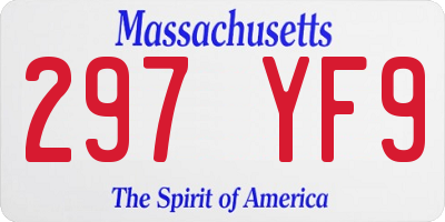MA license plate 297YF9