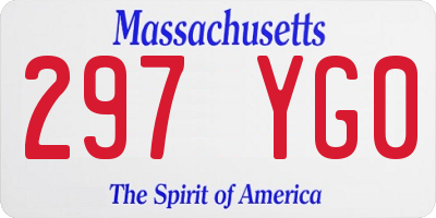 MA license plate 297YG0
