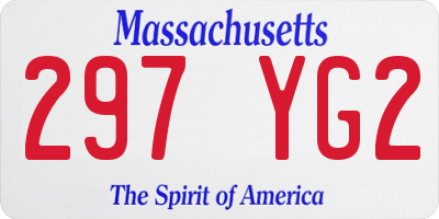 MA license plate 297YG2