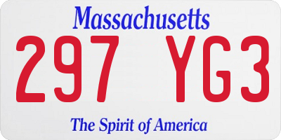 MA license plate 297YG3