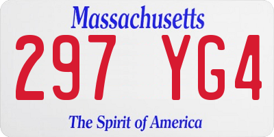 MA license plate 297YG4
