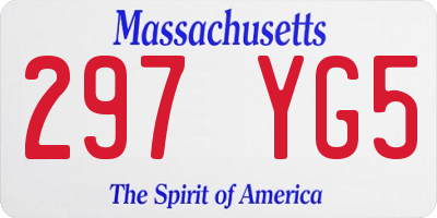MA license plate 297YG5