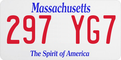 MA license plate 297YG7