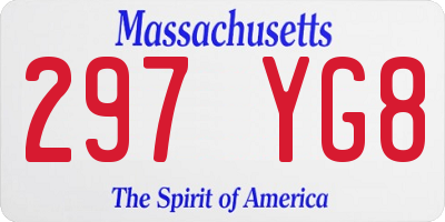 MA license plate 297YG8