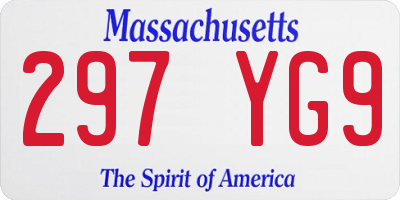 MA license plate 297YG9
