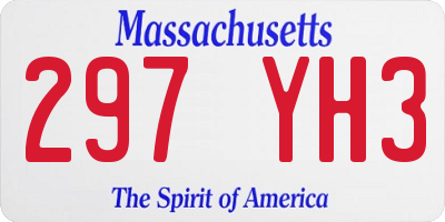 MA license plate 297YH3