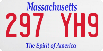 MA license plate 297YH9