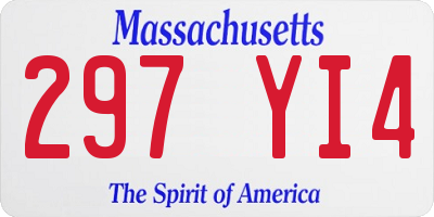 MA license plate 297YI4