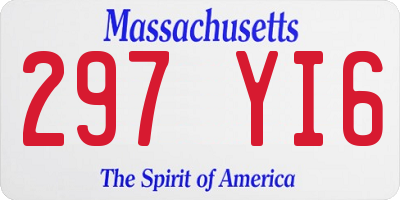 MA license plate 297YI6