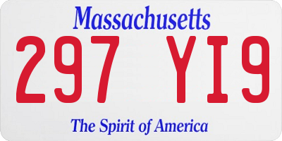 MA license plate 297YI9