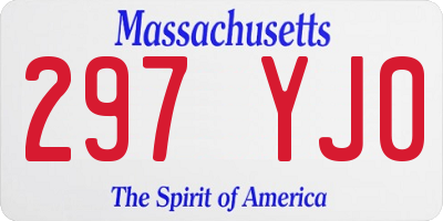 MA license plate 297YJ0