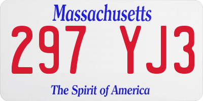 MA license plate 297YJ3