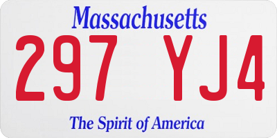 MA license plate 297YJ4