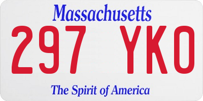 MA license plate 297YK0