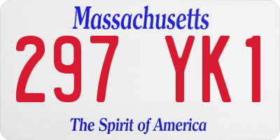 MA license plate 297YK1