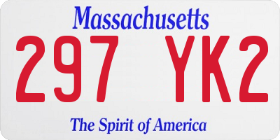 MA license plate 297YK2