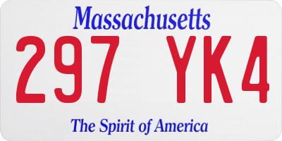 MA license plate 297YK4
