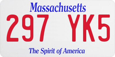 MA license plate 297YK5