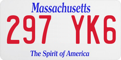 MA license plate 297YK6