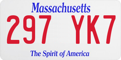 MA license plate 297YK7