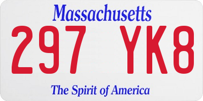MA license plate 297YK8