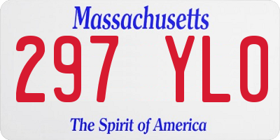 MA license plate 297YL0