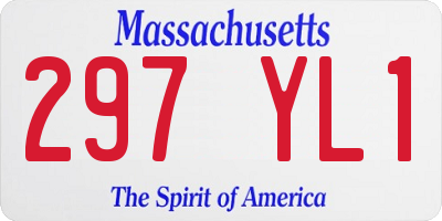 MA license plate 297YL1