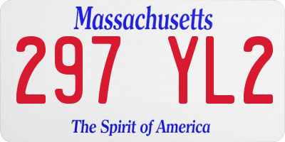 MA license plate 297YL2