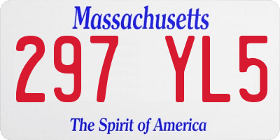 MA license plate 297YL5