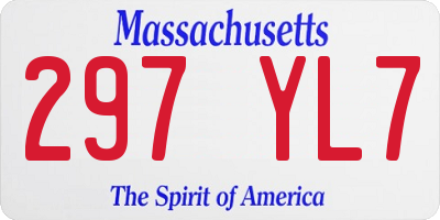 MA license plate 297YL7