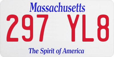 MA license plate 297YL8