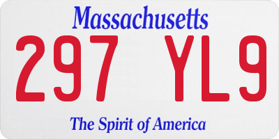 MA license plate 297YL9
